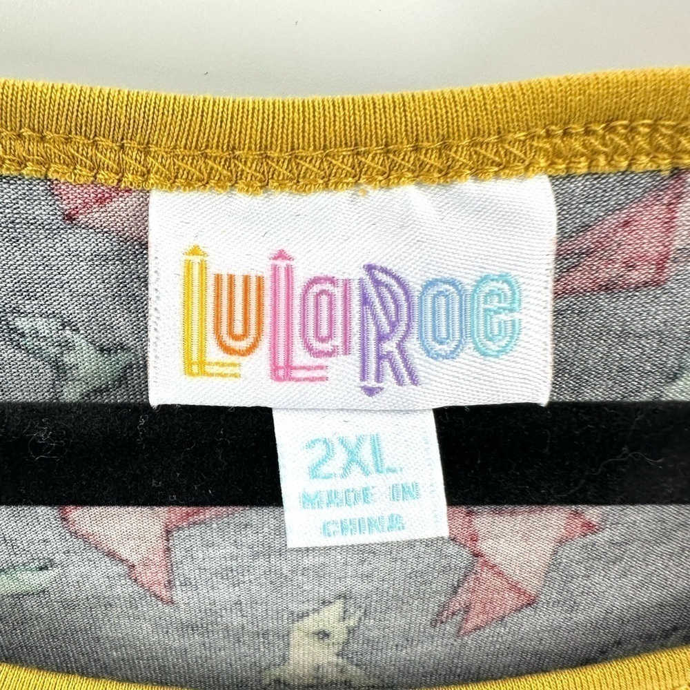 Lularoe Irma Tunic Top Womens 2XL Colorful Origami Birds Soft Stretch Comfy NWT - Picture 4 of 8